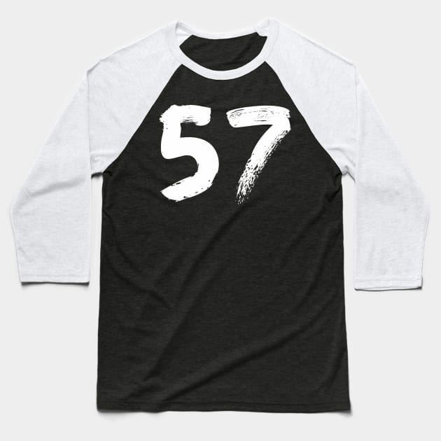 Number 57 Baseball T-Shirt by Erena Samohai